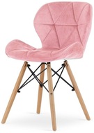 Krzesło Lugano welur różowy 1 szt.