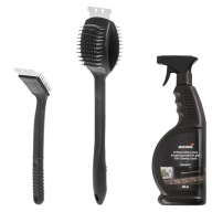 Zestaw do czyszczenia grilla płyn + 2 szczotki ze skrobakiem