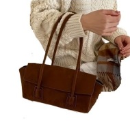 Torebka nowa modna zamszowa czekoladowa jamnik teckel bag torba bagietka