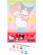 DUŻY OBRAZ MALOWANIE PO NUMERACH na Ramie +Farby HELLO KITTY KUROMI