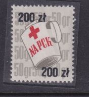 PCK, Polski Czerwony Krzyż, ciekawy przedruk 200 zł/50 groszy /BP/