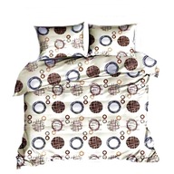 pościel z flaneli 160x220 + 2x70x80 guzik F 57 słoneczny pył