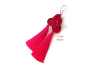 KOLCZYKI SUTASZ CHWOST różowe 100% hand made