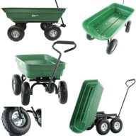 WÓZEK OGRODOWY TRANSPORTOWY POMPOWANE KOŁA WYWROTKA SKRĘTNA OŚ 350KG 75L