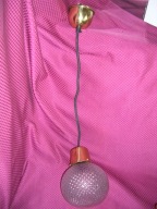 Żyrandol na 1 żarówkę - mosiądz i szkło