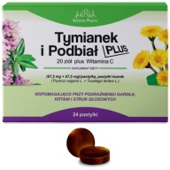 Pastylki do ssania OD 12 ROKU ŻYCIA Tymianek i Podbiał +Witamina C +20 ziół