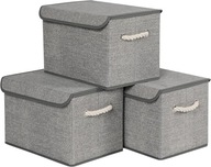 SONGMICS 3x PUDEŁKA DO PRZECHOWYWANIA ZESTAW METRIAŁOWE