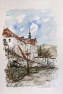 Kazimierz Dolny akwarela format a4 autor R. Kępa