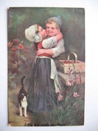 KOT KOTY KOTEK PATRZY przedwojenna POCZTÓWKA