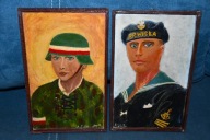 DWA OBRAZKI , OLEJ NA DYKCIE