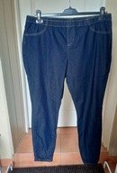 c&a 46 spodnie dżins jeggins strecz proste ze średnim stan granatowe