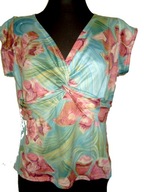 Elastyczna bluzka bluzeczka krótki rękaw DEKOLT r. XL