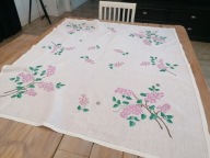 ANTYK LNIANY STAREŃKI OBRUS HATF RĘCZNY BZY MEREŻKA 125 x 147