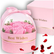 FLOWERBOX RÓŻE MYDLANE KWIATY MYDLANE W BOXIE PREZENT NA DZIEŃ BABCI