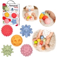 PIŁECZKI SENSORYCZNE SENSORKI BEZ DZIURKI DLA NIEMOWLĄT DO MASAŻU 5SZT