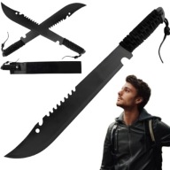 NÓŻ MACZETA DUŻA CZARNA DO GAŁĘZI RĄBANIA SURVIVAL POTĘŻNA 50 CM+POKROWIEC