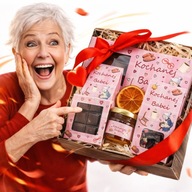 PREZENT NA DZIEŃ BABCI KOSZ UPOMINKOWY HERBATA MIÓD CZEKOLADA