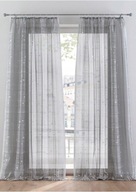 21004 FIRANY ZASŁONY żakardowe BIAŁO CZARNE taśma KOMPLET 2 SZT 140 X 250