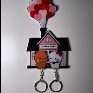 Wieszak na klucze - Zestaw z Akrylowymi Brelokami Bubu i Dudu - 11 cm