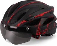 KASK ROWEROWY Z OKULARAMI MAGNETYCZNYMI REGULOWANY