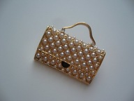 BROSZKA TOREBKA PEREŁKI KRYSZTAŁKI NOWA
