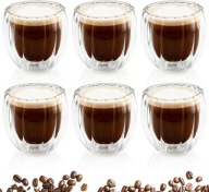 Szklanki termiczne podwójne ściany 80 ml przezroczyste 6 szt. do espresso