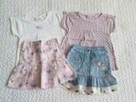 Next 2 spódnice i bluzki fiolety roz 104