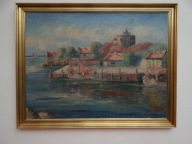 Obraz, olej, malarstwo duńskie. Piękny pejzaż