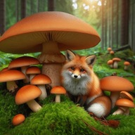 Panel na torbę, poduchę ogrodową 45x45cm, oxford wodoodporny, las lis