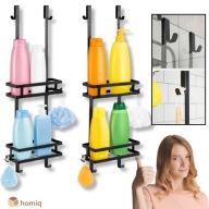 PÓŁKA ŁAZIENKOWA 2 SZTUKI WISZĄCA ZAWIESZANA NA SZYBĘ POD PRYSZNIC KABINĘ