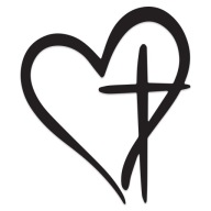 Naklejka Chrześcijańska Serce z krzyżem bez tła Kościół Katolicki Religia