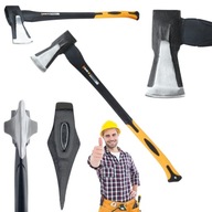 SIEKIERA ROZŁUPUJĄCA DUŻA DO ŁUPANIA TOPOREK MOCNA KLIN 2500G BLACK