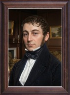 Obraz Antoni Jaźwiński portret w drewnianej ramie ze szkłem