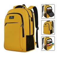 Plecak na Laptopa MATEIN 15.6" z USB, Antykradzieżowy, Jasnożółty