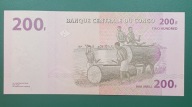 Banknot 200 Franków 2022 UNC, Kongo
