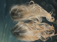 STYLOWA PERUKA DAMSKA BLOND - DŁUGOŚĆ 55 cm 2 sztuki