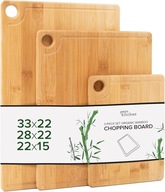 Zestaw 3 desek do krojenia bambusowych Drewniane Antybakteryjne