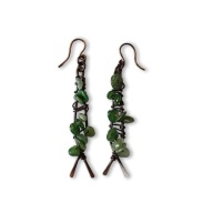 Ręcznie Robione Kolczyki z Miedź i Naturalny Awenturyn Handmade Rękodzieło