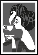 A2 PLAKAT KAWA FILIŻANKA COFFEE ART DECO DO KUCHNI KAWIARNI RETRO VINTAGE