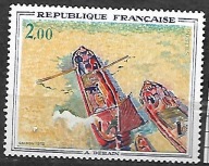 FRANCJA obraz E. Deraina - barki 1972 ** Mi 1814 (2567)