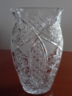 DUŻY WAZON KRYSZTAŁOWY PRL , 28 cm