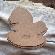 Baza kartki konik na biegunach + wzorniki - baby shower chrzest handmade