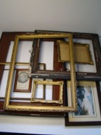 Stare drewniane ramy ramki obrazów zestaw 8szt