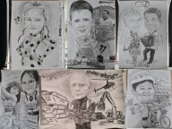 Karykatura A3 1 osoba zdjęcia rocznica urodziny ślub rysunek portret on ona