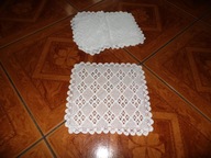 Komplet serwetek koronkowch - 17 cm x 23 cm - 4 szt, 21 cm x 23 cm