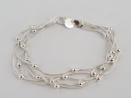 BRANSOLETKA SREBRO 925 PIĘĆ ŁAŃCUSZKÓW Z OZDOBAMI