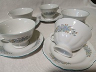 WAŁBRZYCH MARIA TERESA SERWIS DO KAWY PORCELANA FILIŻANKI VINTAGE PRL 5osób