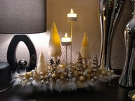 STROIK Świąteczny GLAMOUR Bożonarodzeniowa dekoracja z świecami led na stół