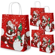 5x Torba PAPIEROWA PREZENTOWA ŚWIĄTECZNA Torba na PREZENTY Mikołaj Renifer