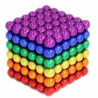 DUŻE NEOCUBE KULKI MAGNETYCZNE 216 SZT 5MM TĘCZOWE PREZENT